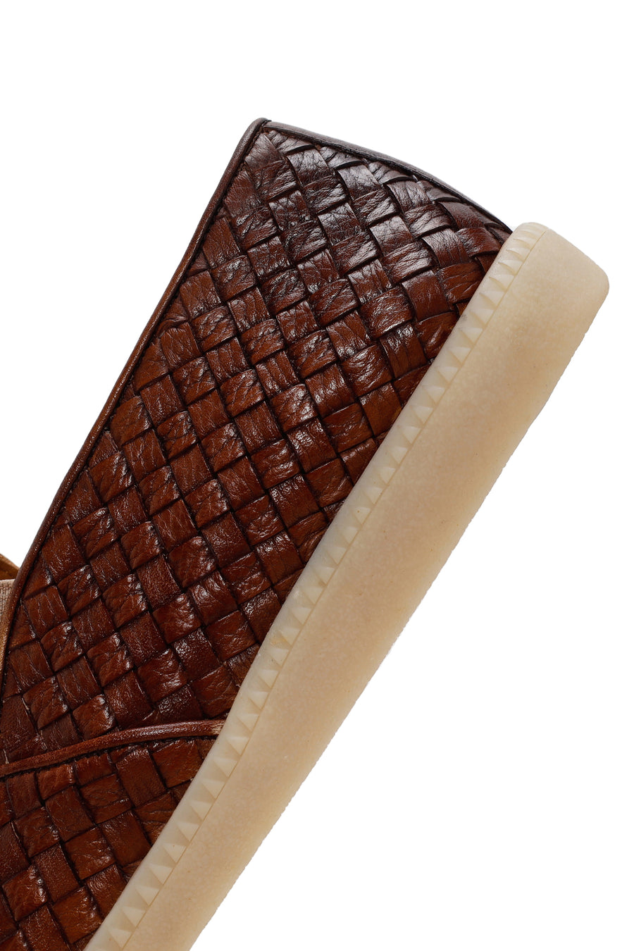 Men's Brown Knit Leather Casual Loafer