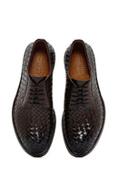 Men's Brown Lace-up Knitted Leather Classic Shoes | Derimod