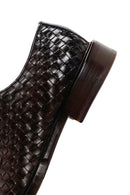 Men's Brown Lace-up Knitted Leather Classic Shoes | Derimod