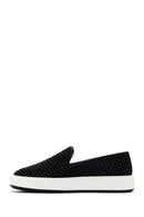 Men's Black Thick Soled Knit Leather Casual Loafer | Derimod