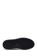 Men's Black Thick Soled Knit Leather Casual Loafer | Derimod