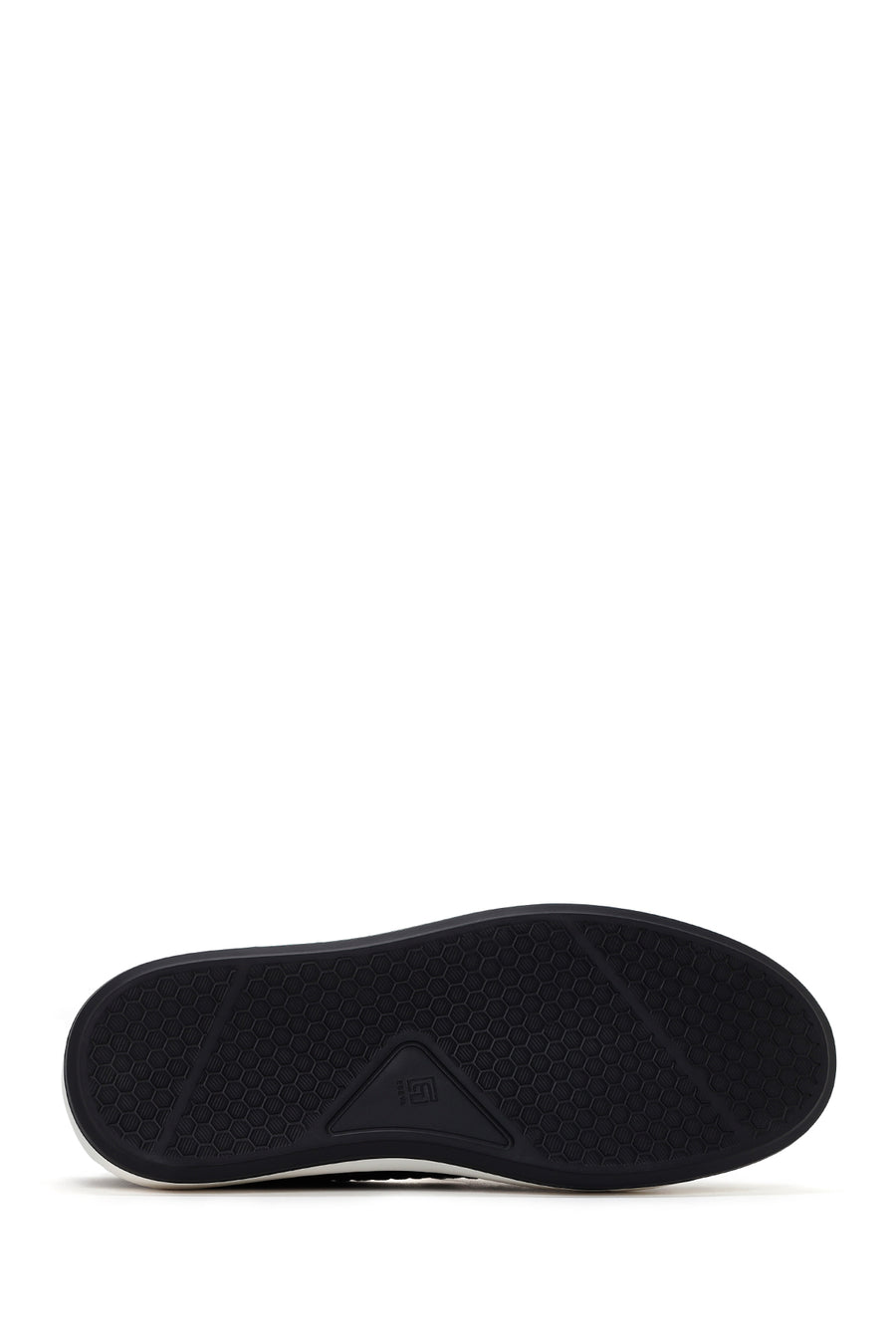 Men's Black Thick Soled Knit Leather Casual Loafer