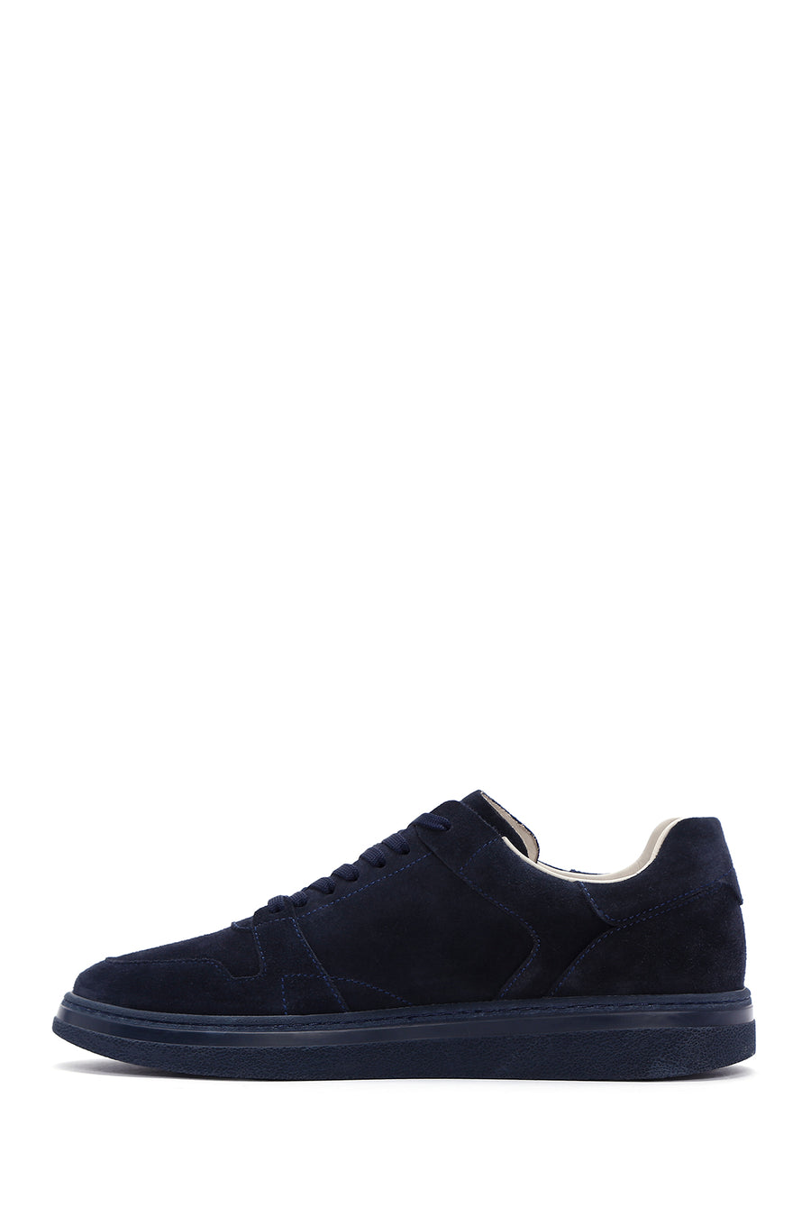 Men's Navy Blue Lace-up Suede Leather Sneaker