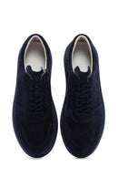 Men's Navy Blue Lace-up Suede Leather Sneaker | Derimod