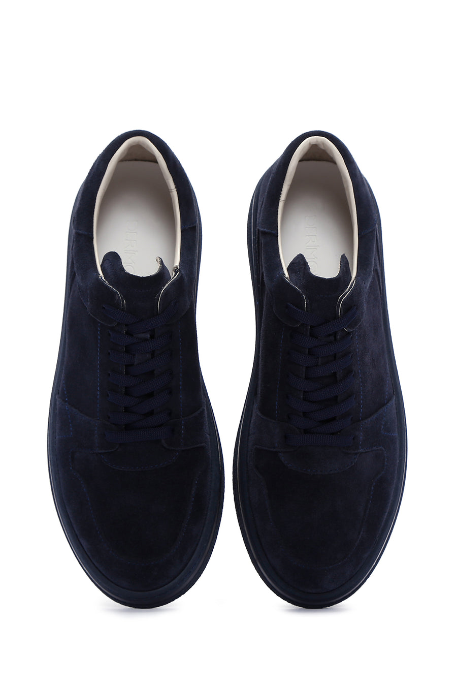 Men's Navy Blue Lace-up Suede Leather Sneaker