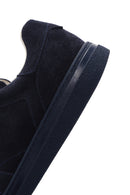Men's Navy Blue Lace-up Suede Leather Sneaker | Derimod