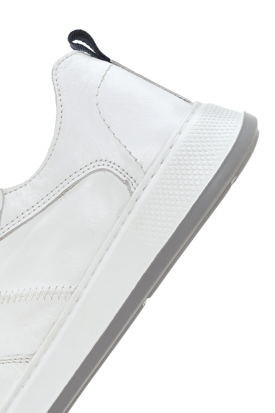 Erkek Beyaz Bağcıklı Deri Sneaker