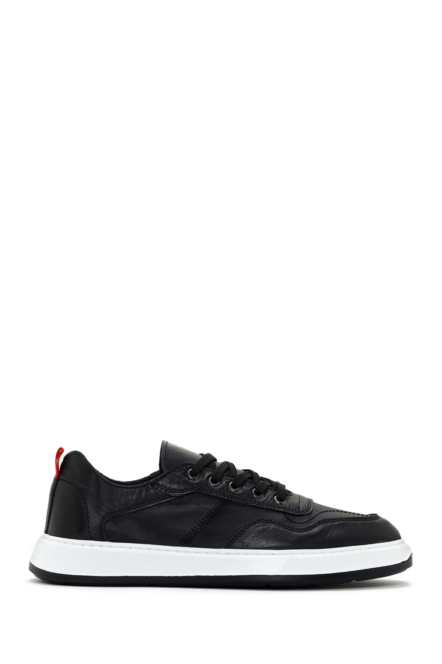 Erkek Siyah Bağcıklı Deri Sneaker 24SFD616018 | Derimod