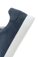 Erkek Lacivert Bağcıklı Nubuk Deri Sneaker | Derimod