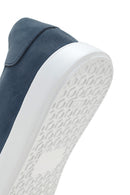 Erkek Lacivert Bağcıklı Nubuk Deri Sneaker | Derimod