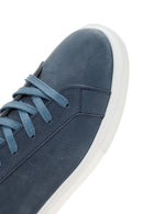Erkek Lacivert Bağcıklı Nubuk Deri Sneaker | Derimod