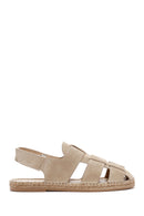 Men's Beige Suede Leather Sandals | Derimod