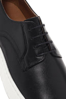 Erkek Siyah Bağcıklı Deri Sneaker | Derimod