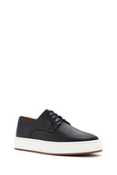 Erkek Siyah Bağcıklı Deri Sneaker | Derimod