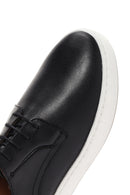 Erkek Siyah Bağcıklı Deri Sneaker | Derimod