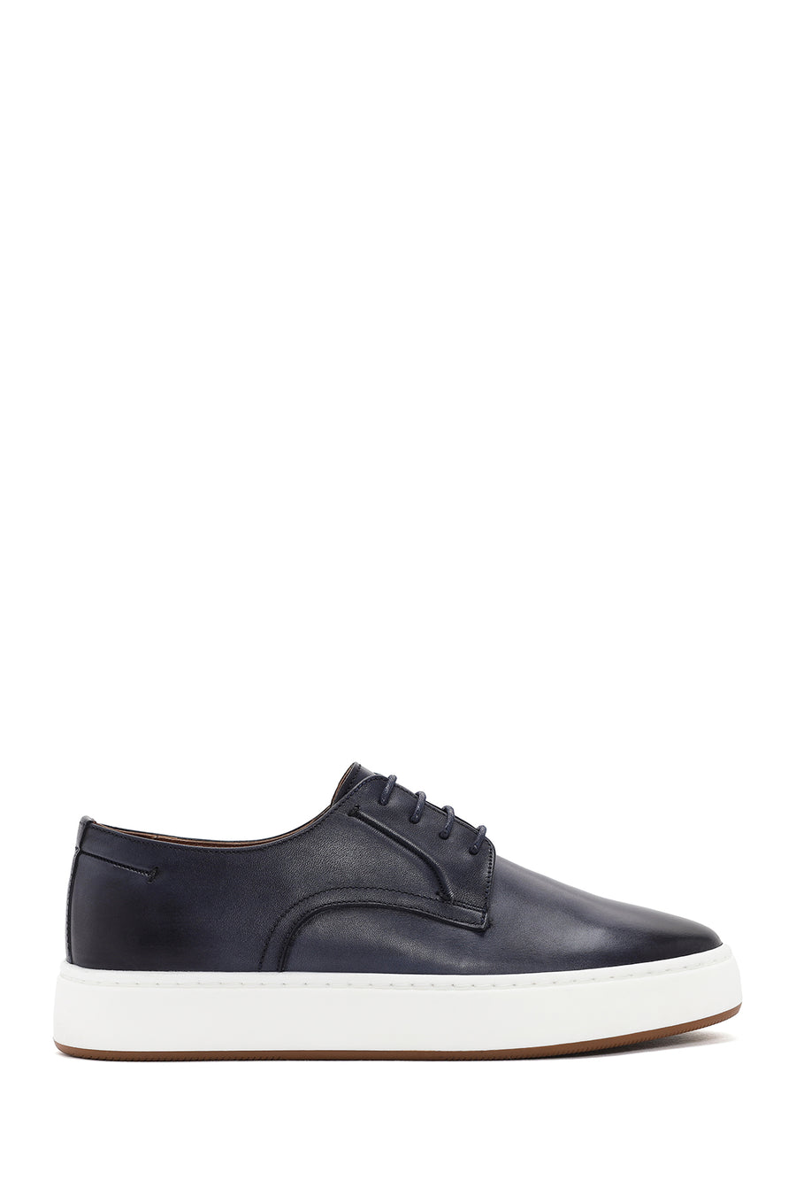 Erkek Lacivert Bağcıklı Deri Sneaker 24SFD620718 | Derimod