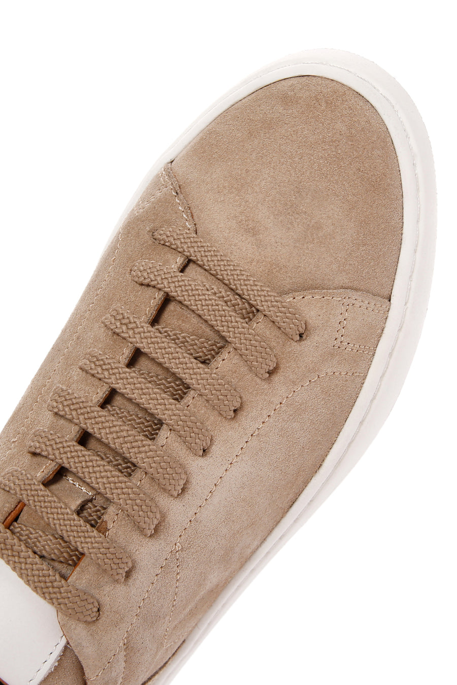 Erkek Bej Bağcıklı Süet Deri Sneaker