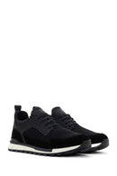 Erkek Siyah Bağcıklı Deri Sneaker | Derimod