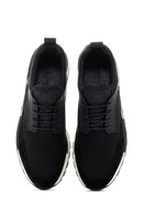 Erkek Siyah Bağcıklı Deri Sneaker | Derimod