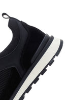 Erkek Siyah Bağcıklı Deri Sneaker | Derimod