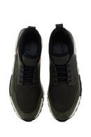 Erkek Haki Bağcıklı Deri Sneaker | Derimod