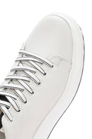 Erkek Beyaz Kalın Tabanlı Bağcıklı Deri Sneaker | Derimod