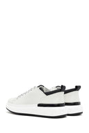Erkek Beyaz Kalın Tabanlı Bağcıklı Deri Sneaker | Derimod