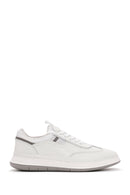 Erkek Beyaz Bağcıklı Deri Sneaker | Derimod