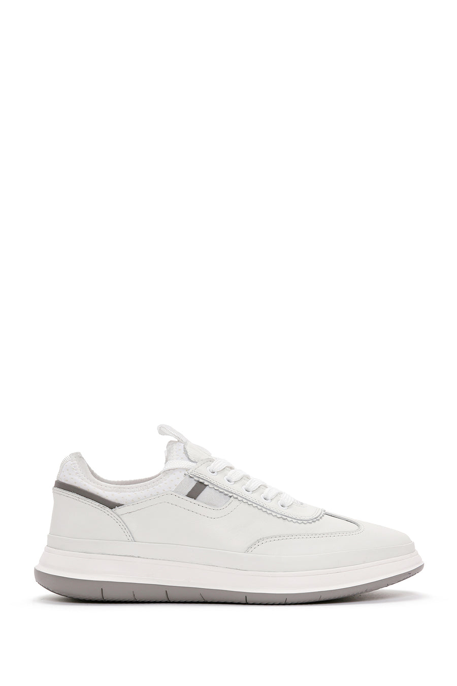 Erkek Beyaz Bağcıklı Deri Sneaker 24SFD623318 | Derimod