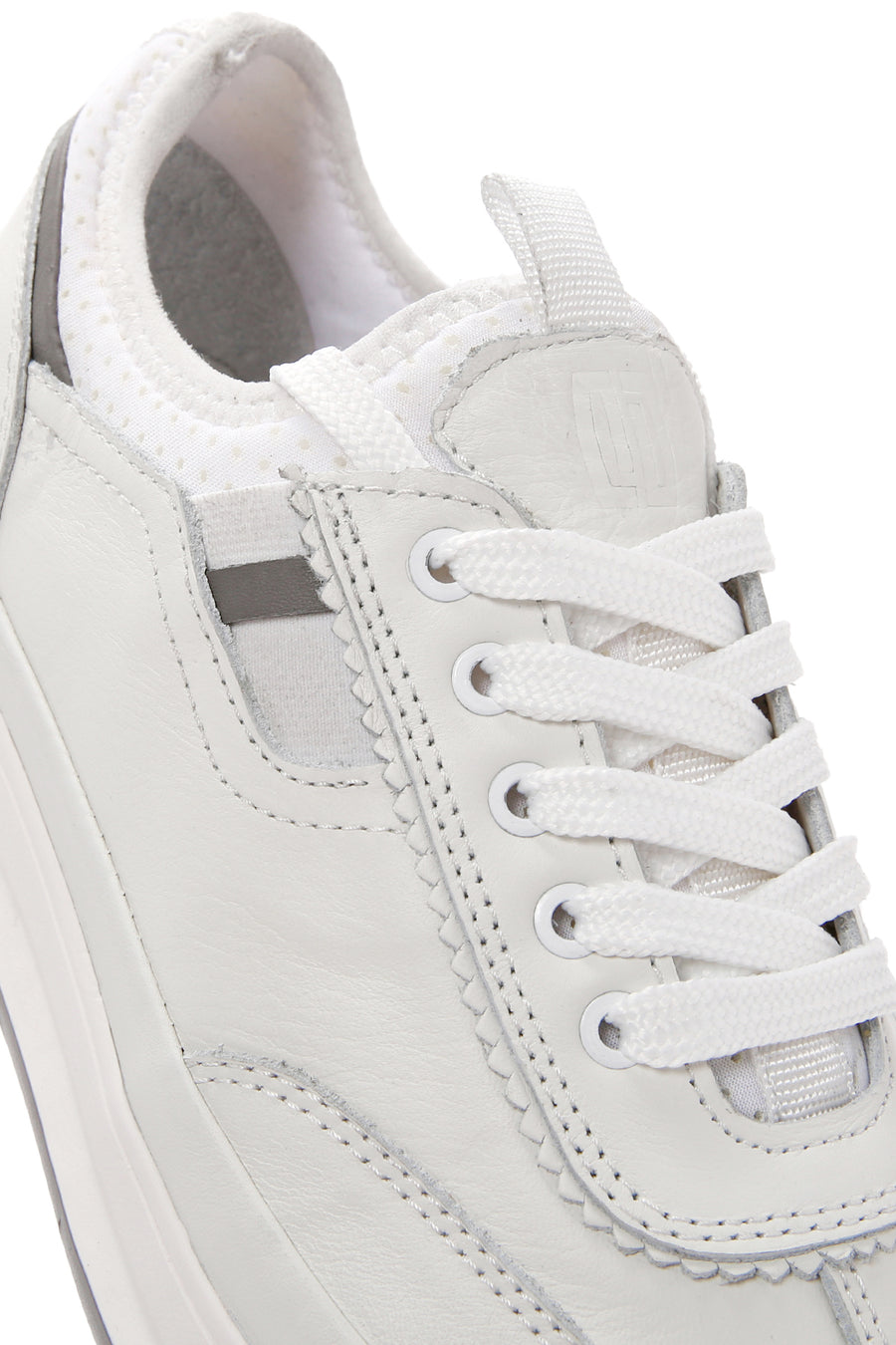 Erkek Beyaz Bağcıklı Deri Sneaker