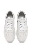 Erkek Beyaz Bağcıklı Deri Sneaker | Derimod