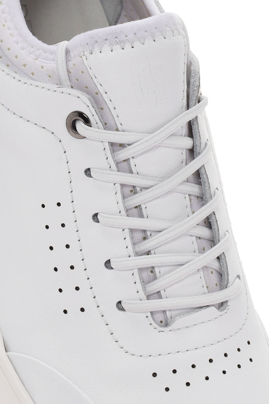 Erkek Beyaz Bağcıklı Deri Sneaker