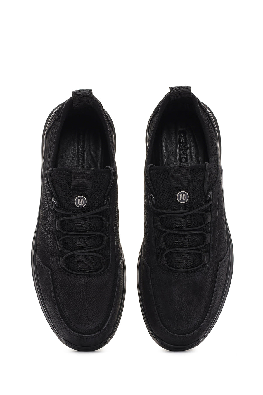Erkek Siyah Bağcıklı Nubuk Deri Casual Sneaker