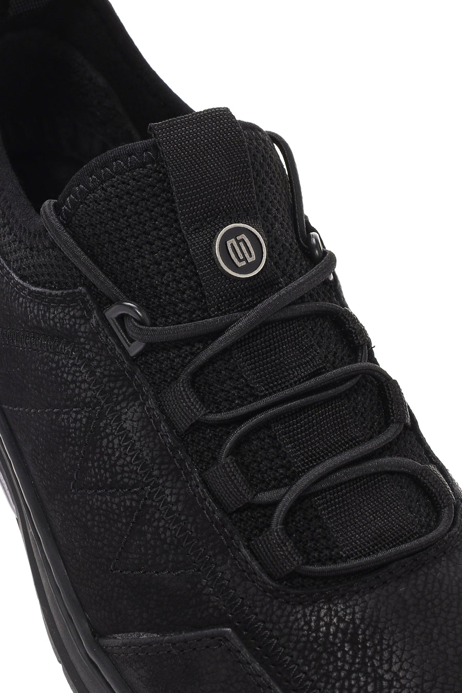 Erkek Siyah Bağcıklı Nubuk Deri Casual Sneaker