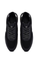 Erkek Siyah Bağcıklı Deri Sneaker | Derimod