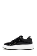 Erkek Siyah Bağcıklı Rugan Deri Sneaker | Derimod