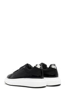 Erkek Siyah Bağcıklı Rugan Deri Sneaker | Derimod
