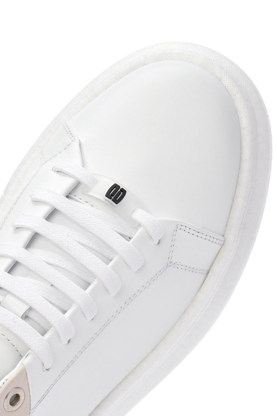 Erkek Beyaz Bağcıklı Deri Sneaker