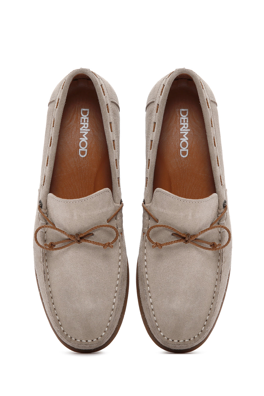 Erkek Bej Süet Deri Casual Loafer