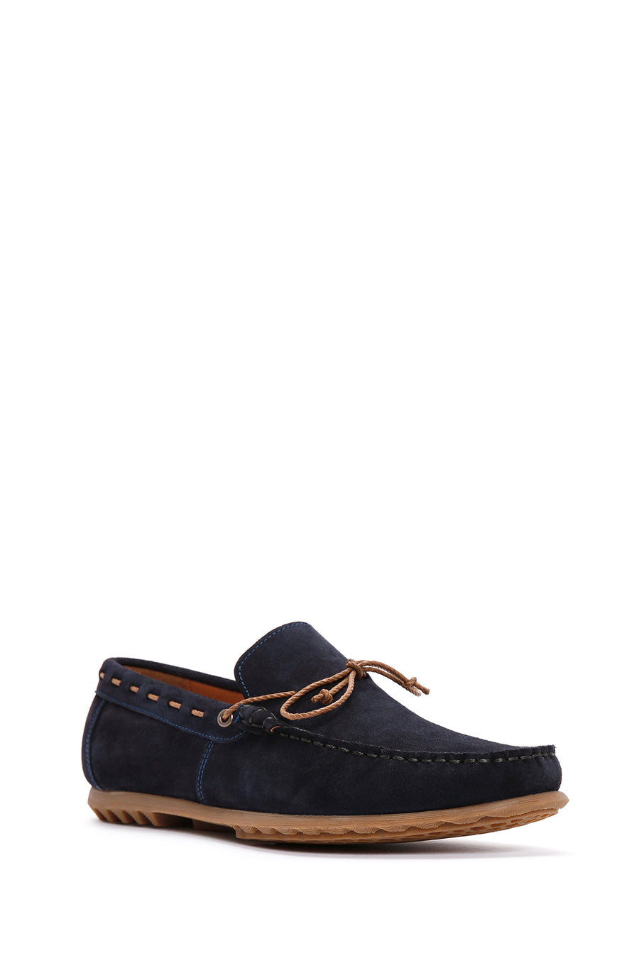 Erkek Lacivert Süet Deri Casual Loafer