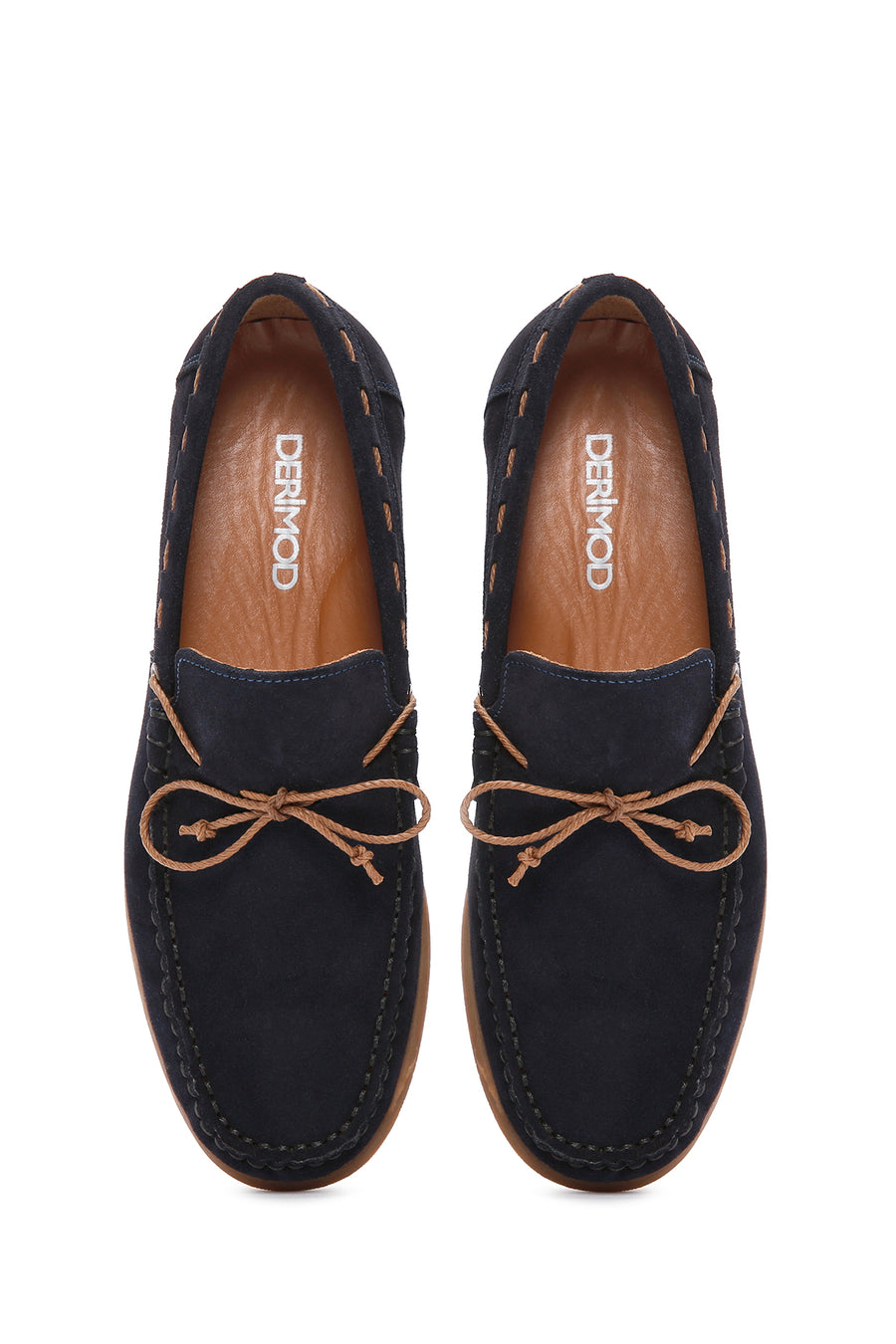Erkek Lacivert Süet Deri Casual Loafer