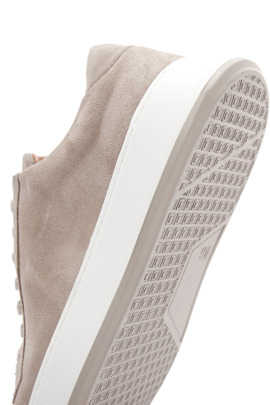 Men's Beige Thick Soled Laced Suede Leather Sneaker