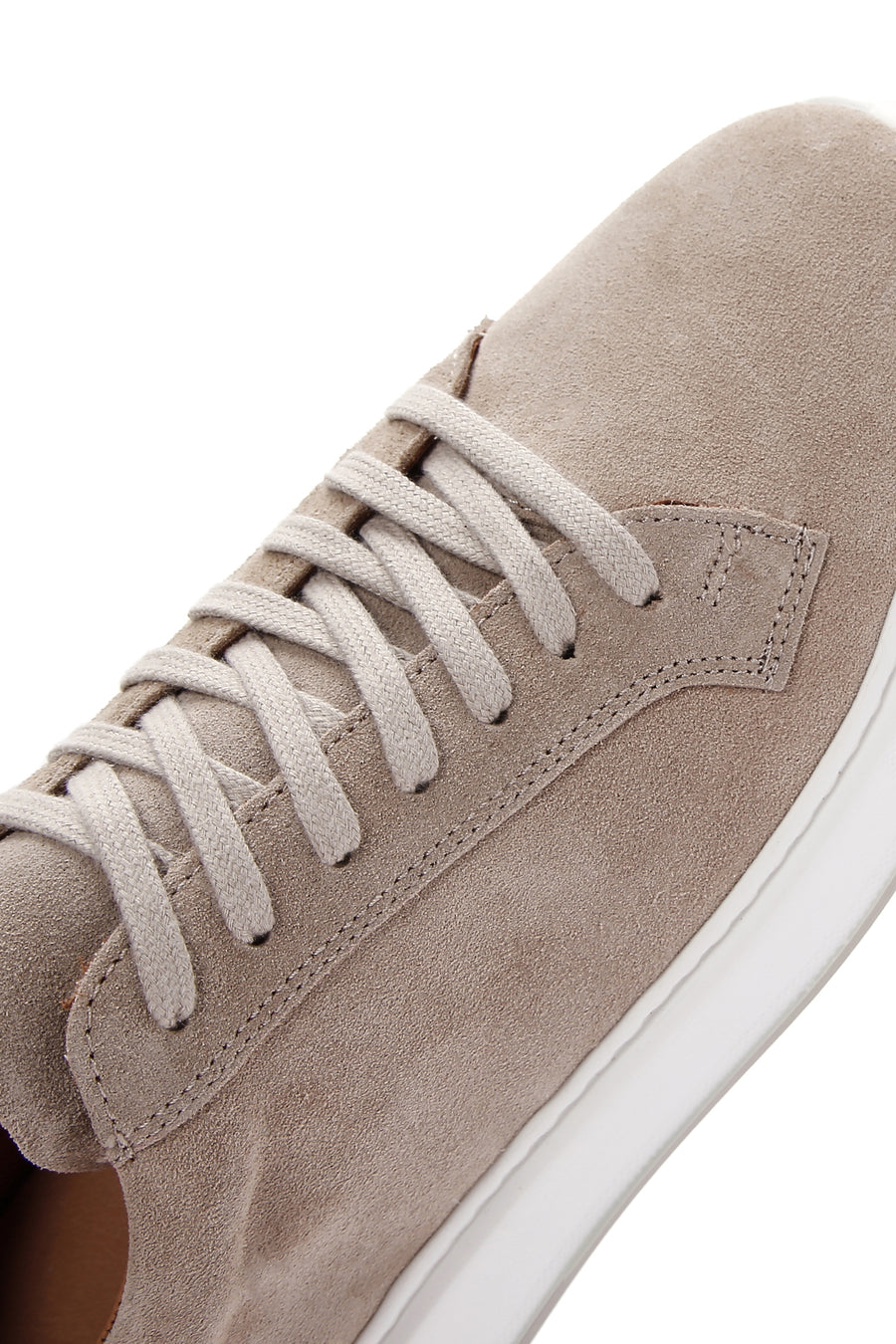 Men's Beige Thick Soled Laced Suede Leather Sneaker