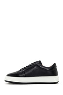 Men's Black Thick Sole Lace Up Suede Leather Sneaker | Derimod