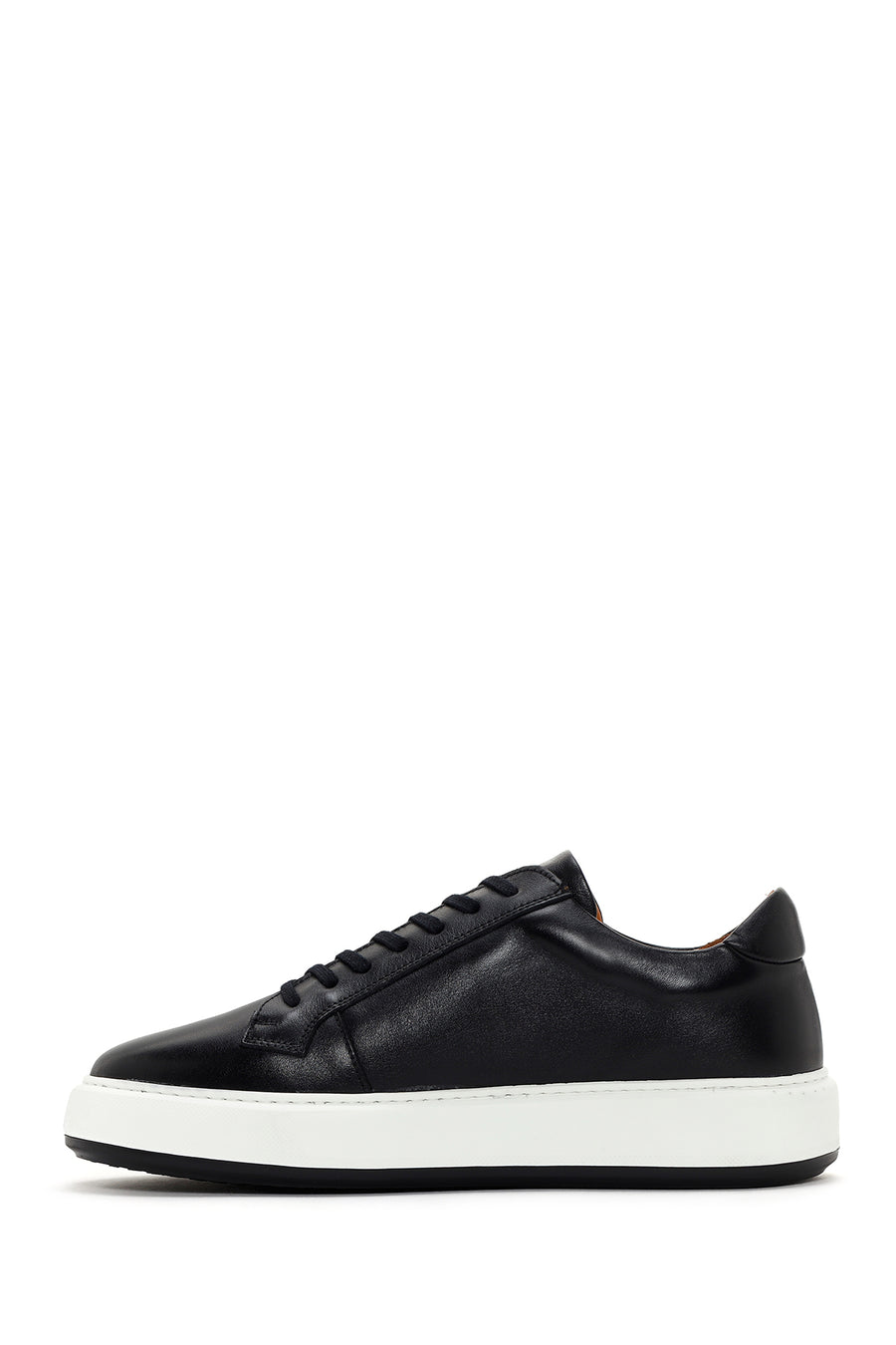 Men's Black Thick Sole Lace Up Suede Leather Sneaker