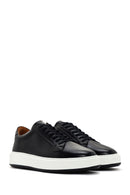 Men's Black Thick Sole Lace Up Suede Leather Sneaker | Derimod