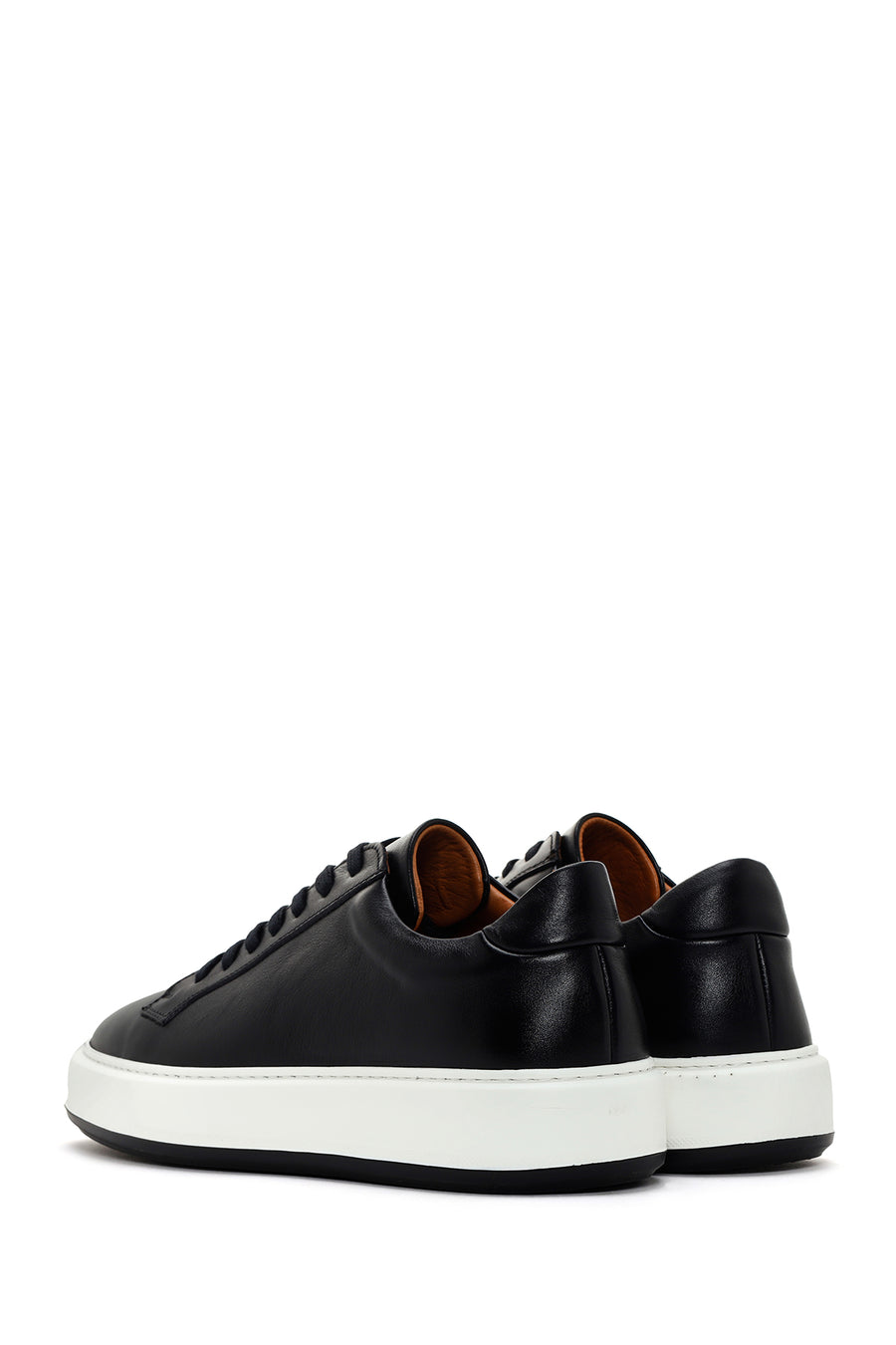 Men's Black Thick Sole Lace Up Suede Leather Sneaker