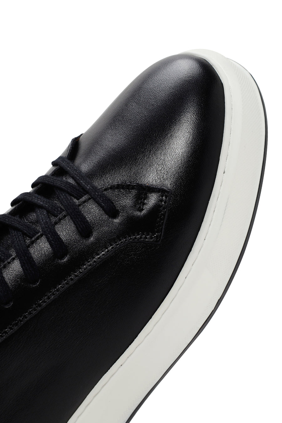Men's Black Thick Sole Lace Up Suede Leather Sneaker