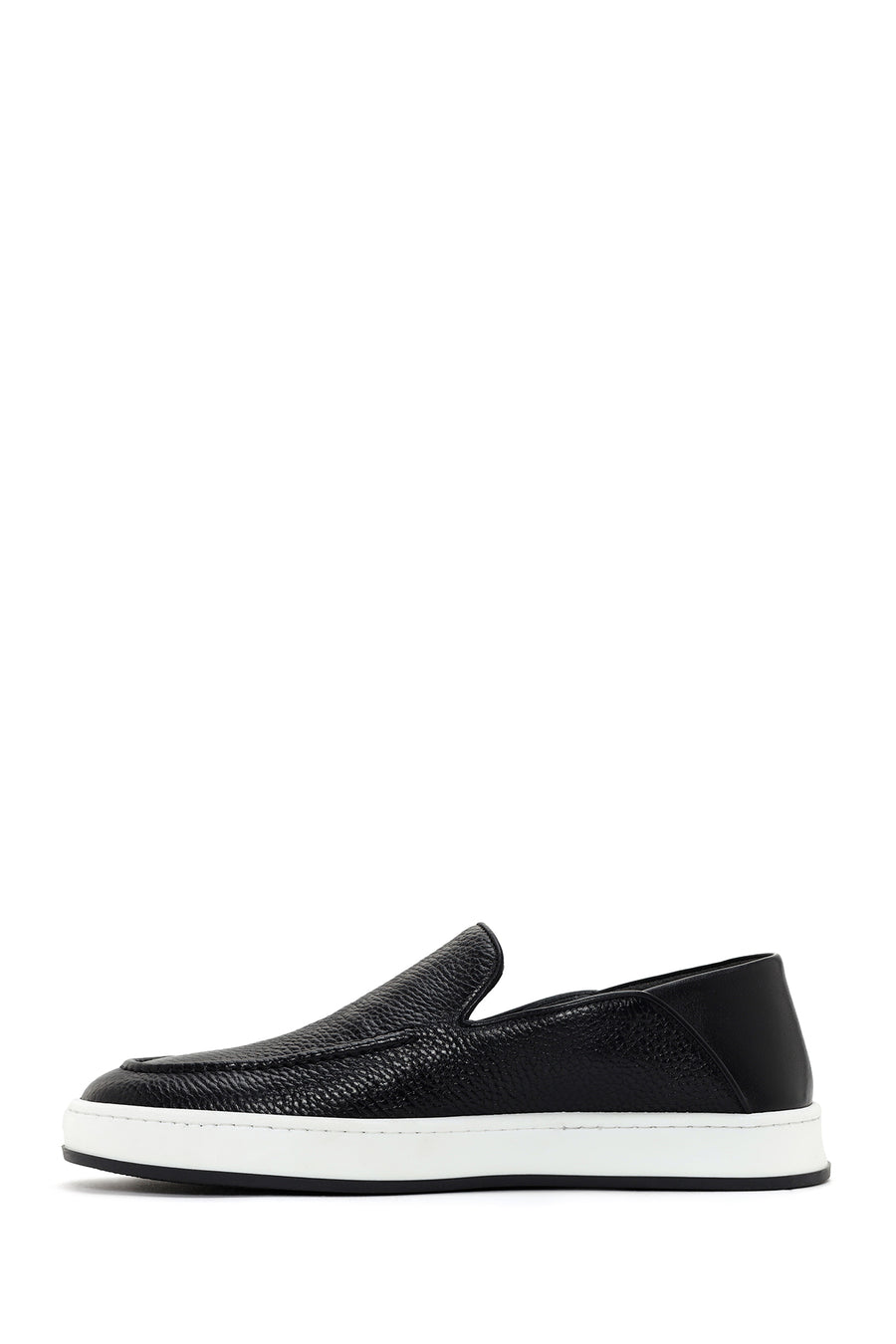 Men's Black Leather Casual Loafer