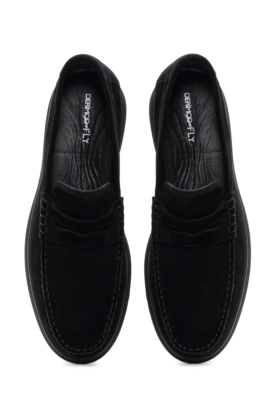 Derimod Fly Erkek Siyah Süet Deri Casual Loafer
